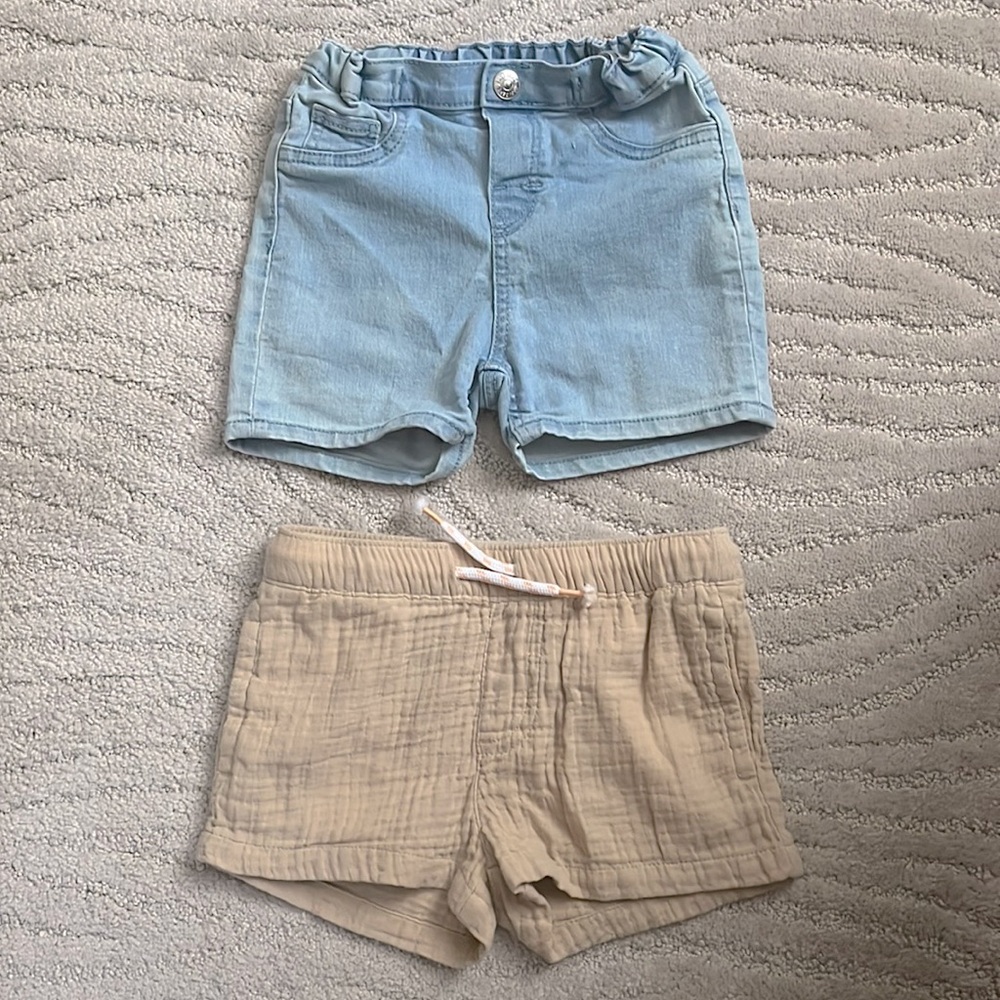 Lot of Girls Shorts by H&M Cat & Jack denim gauze